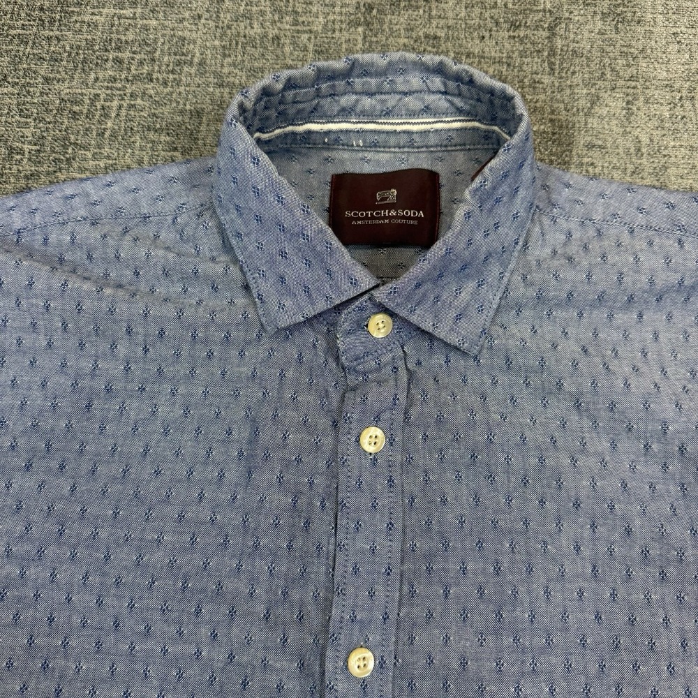 Scotch‎ & Soda Shirt Mens Medium Blue Long Sleeve Button Business Casual
